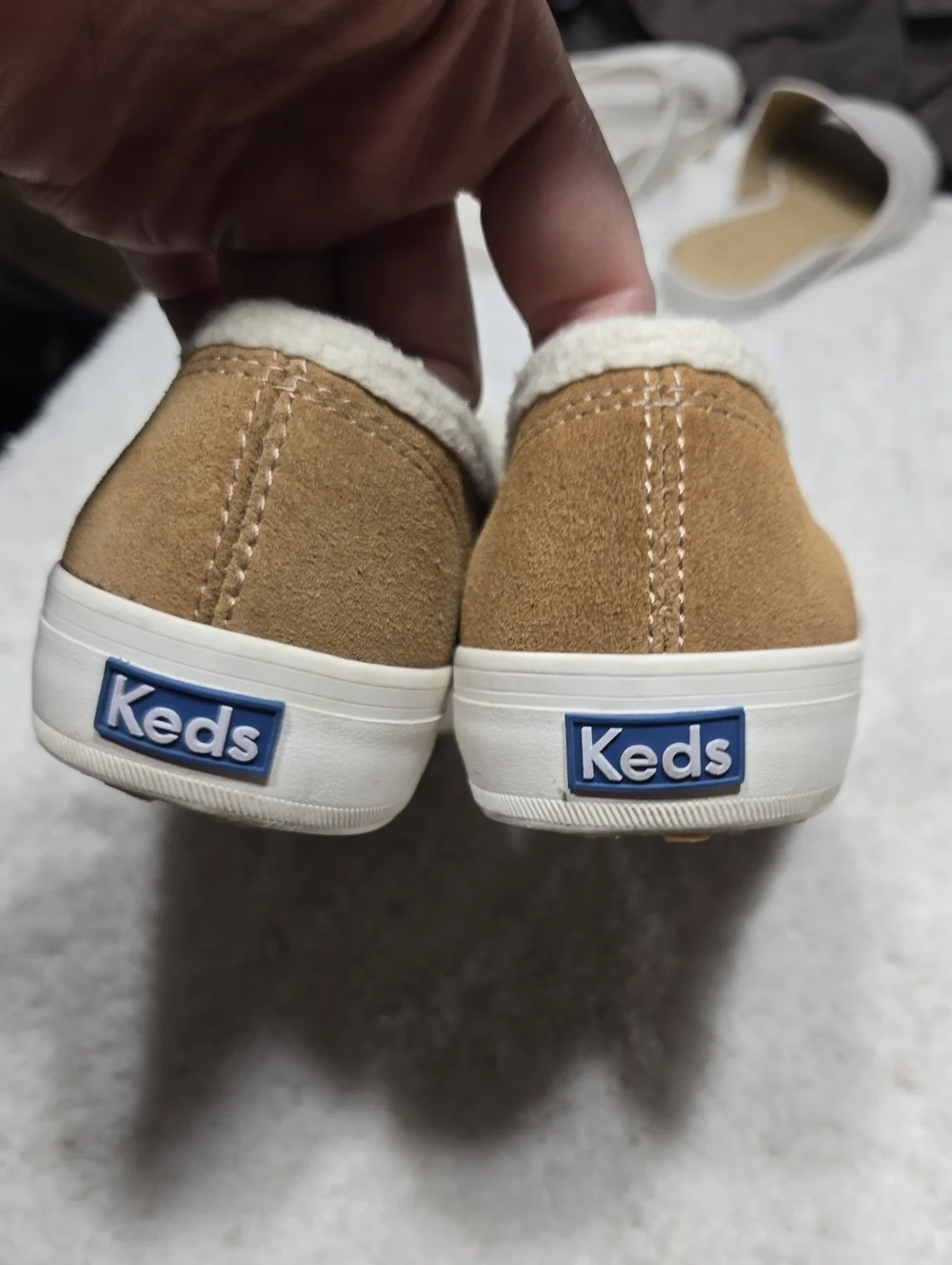 Keds® Double Decker Suede Slip-On Sneakers Tan Sz 8